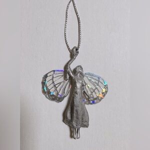 Hanging Fairy Ornament with Iridescent Wings
